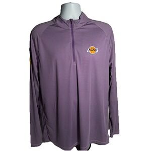Levelwear Los Angeles Lakers 1/4 Zip Pullover Shirt Large Trophy Sleeve Logo